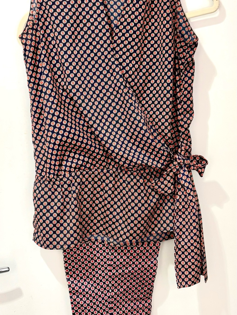Michael Kors, red white & blue two-piece top and pants set (4th of July outfit)